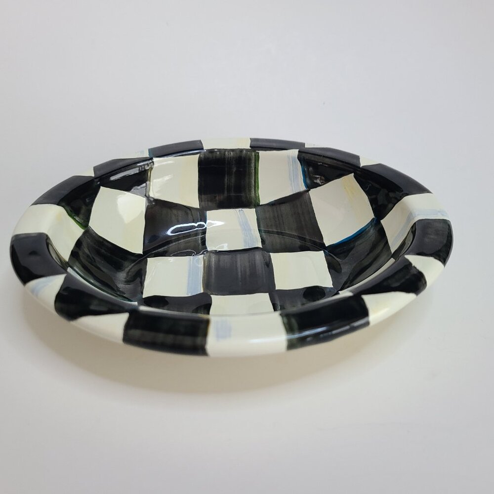 MacKenzie‑Childs Courtly Check Soap Dish – Enamel Bath Decor - NEW - Picture 6 of 12